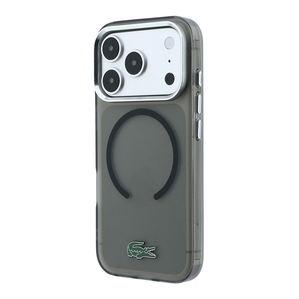 Apple iPhone 18 Pro Kılıf Lacoste Orjinal Lisanslı M-safe Şarj Özellikli Lake Timsah Logolu IML Frosted Kapak