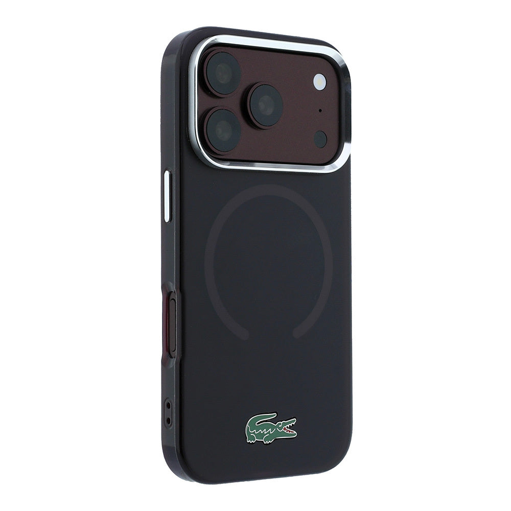 Apple iPhone 18 Pro Kılıf Lacoste Orjinal Lisanslı M-safe Şarj Özellikli Lake Timsah Logolu IML Frosted Kapak
