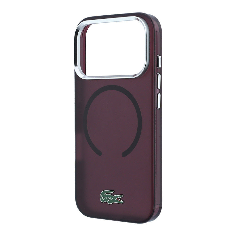 Apple iPhone 18 Pro Kılıf Lacoste Orjinal Lisanslı M-safe Şarj Özellikli Lake Timsah Logolu IML Frosted Kapak