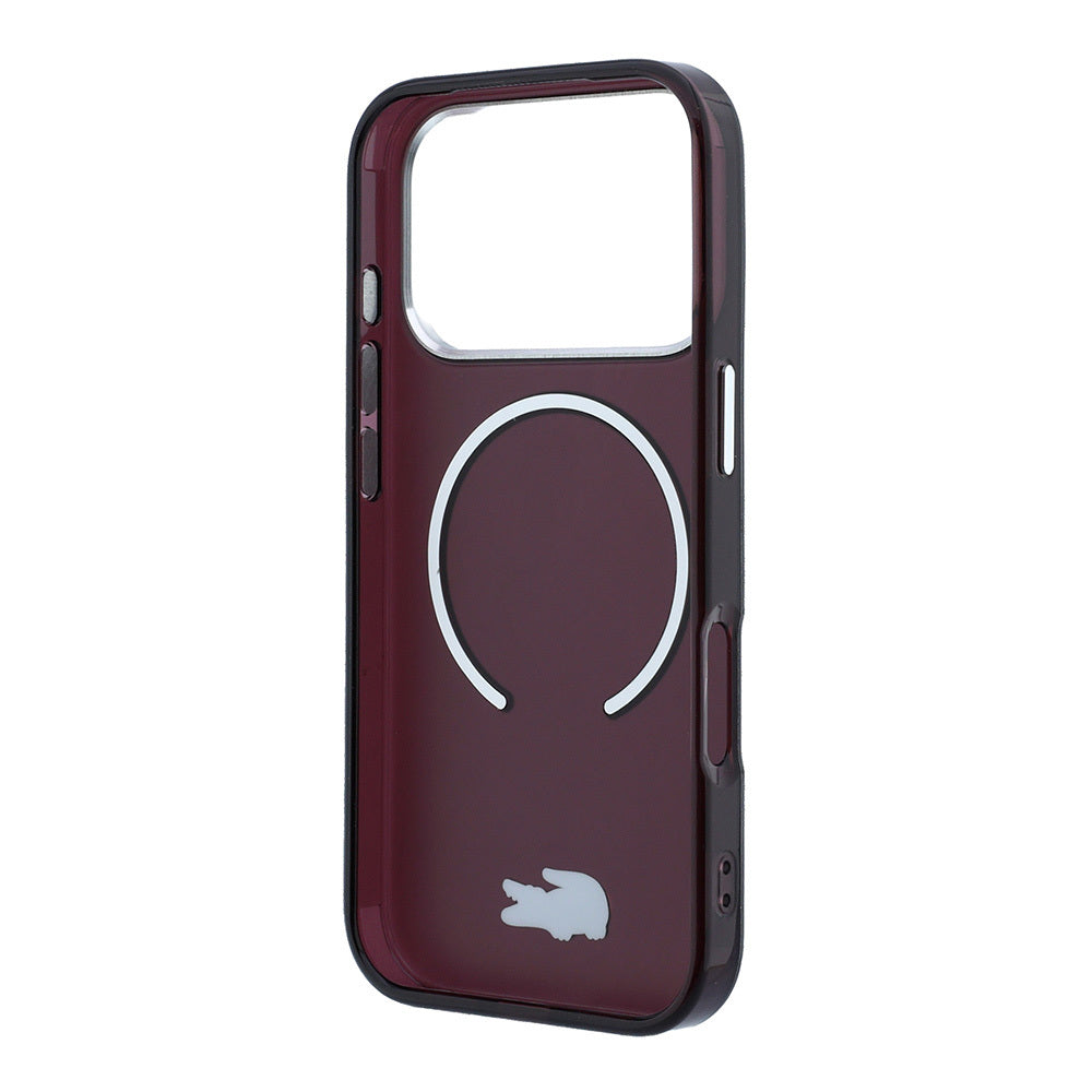 Apple iPhone 18 Pro Kılıf Lacoste Orjinal Lisanslı M-safe Şarj Özellikli Lake Timsah Logolu IML Frosted Kapak