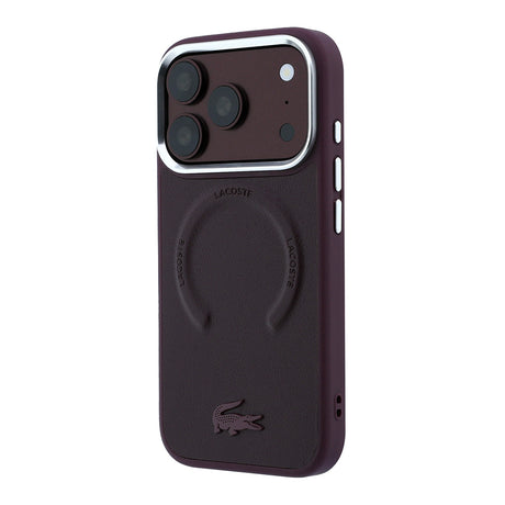 Apple iPhone 18 Pro Kılıf Lacoste Orjinal Lisanslı M-safe Şarj Özellikli Lenglen Icon Metal Logolu Kapak