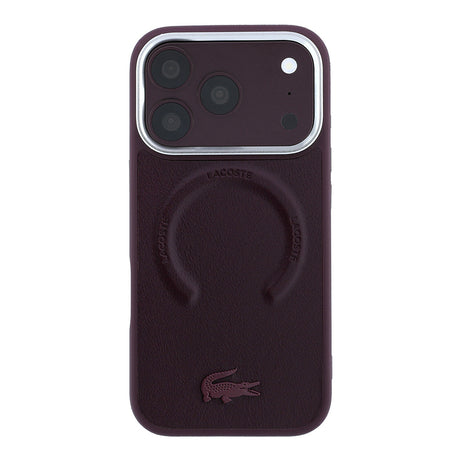 Apple iPhone 18 Pro Kılıf Lacoste Orjinal Lisanslı M-safe Şarj Özellikli Lenglen Icon Metal Logolu Kapak