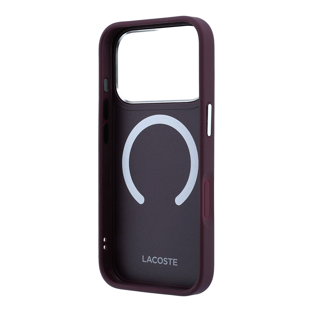 Apple iPhone 18 Pro Kılıf Lacoste Orjinal Lisanslı M-safe Şarj Özellikli Lenglen Icon Metal Logolu Kapak