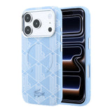 Apple iPhone 18 Pro Kılıf Lacoste Orjinal Lisanslı M-safe Şarj Özellikli Metal Logolu Deri Karışık Monogram Desenli Kapak