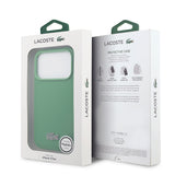 Apple iPhone 18 Pro Kılıf Lacoste Orjinal Lisanslı M-safe Şarj Özellikli PU Pike Desenli Metal Logolu Kapak