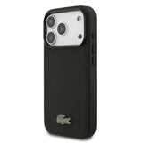 Apple iPhone 18 Pro Kılıf Lacoste Orjinal Lisanslı M-safe Şarj Özellikli PU Pike Desenli Metal Logolu Kapak