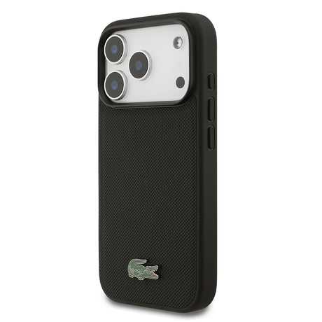 Apple iPhone 18 Pro Kılıf Lacoste Orjinal Lisanslı M-safe Şarj Özellikli PU Pike Desenli Metal Logolu Kapak