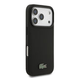 Apple iPhone 18 Pro Kılıf Lacoste Orjinal Lisanslı M-safe Şarj Özellikli PU Pike Desenli Metal Logolu Kapak