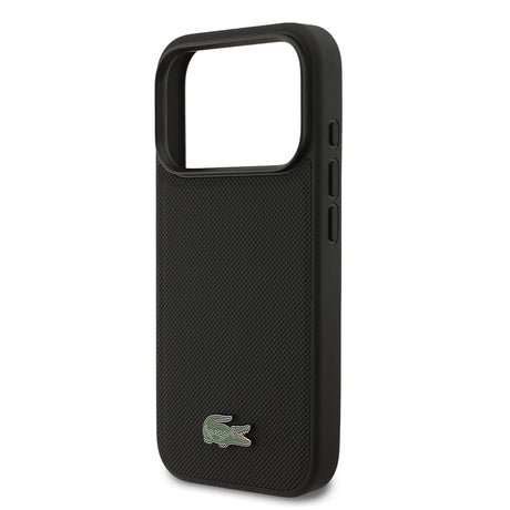 Apple iPhone 18 Pro Kılıf Lacoste Orjinal Lisanslı M-safe Şarj Özellikli PU Pike Desenli Metal Logolu Kapak
