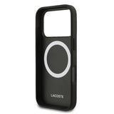 Apple iPhone 18 Pro Kılıf Lacoste Orjinal Lisanslı M-safe Şarj Özellikli PU Pike Desenli Metal Logolu Kapak