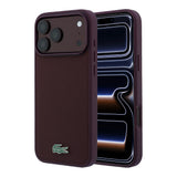 Apple iPhone 18 Pro Kılıf Lacoste Orjinal Lisanslı M-safe Şarj Özellikli PU Pike Desenli Metal Logolu Kapak