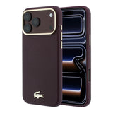 Apple iPhone 18 Pro Kılıf Lacoste Orjinal Lisanslı M-Safe Şarj Özellikli PVC Yarı Pike Desenli Arka Yüzey İkonik Timsah Dokuma Logolu Kapak