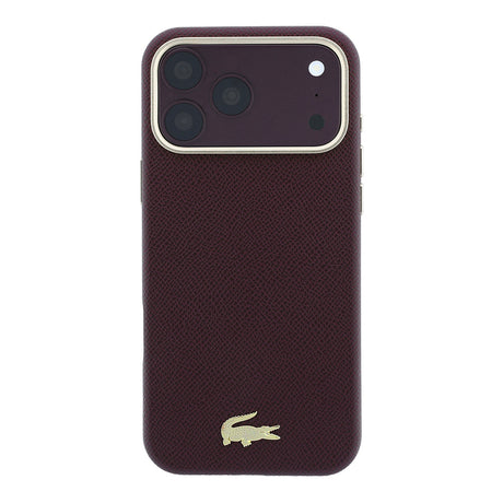 Apple iPhone 18 Pro Kılıf Lacoste Orjinal Lisanslı M-Safe Şarj Özellikli PVC Yarı Pike Desenli Arka Yüzey İkonik Timsah Dokuma Logolu Kapak