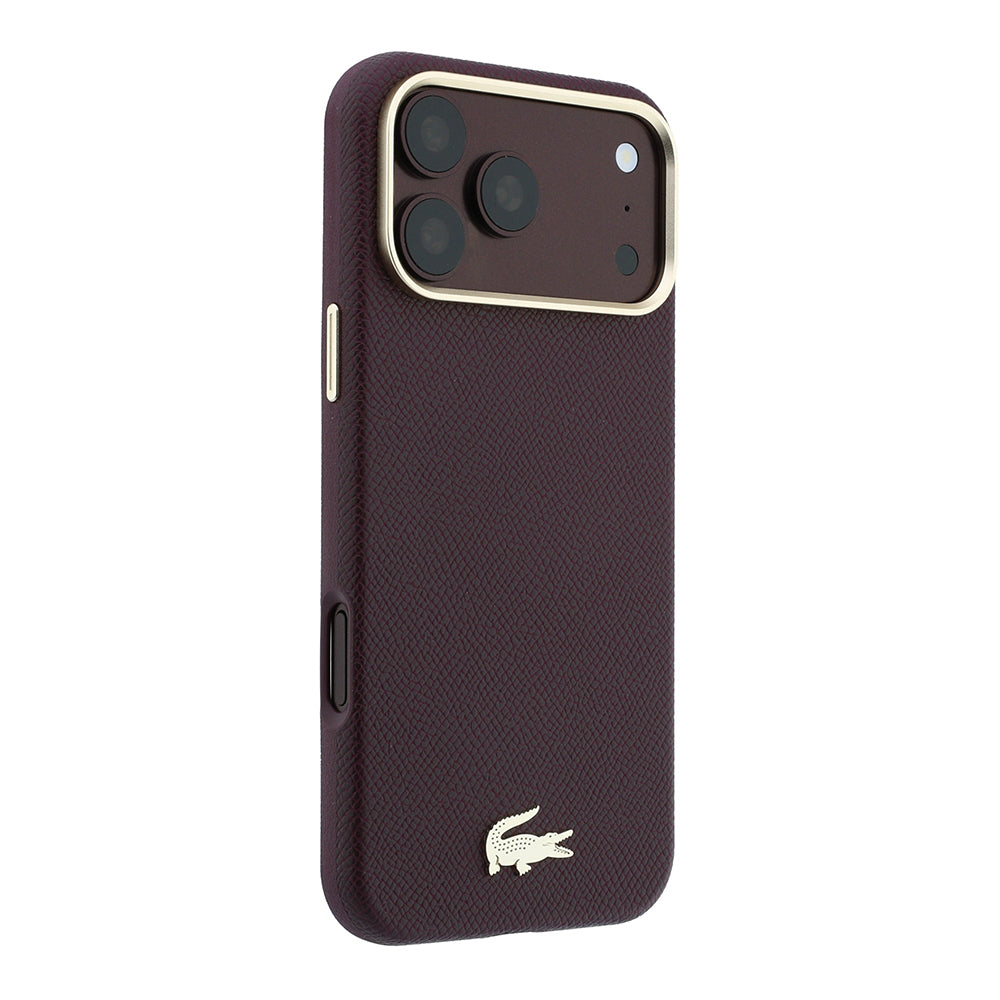 Apple iPhone 18 Pro Kılıf Lacoste Orjinal Lisanslı M-Safe Şarj Özellikli PVC Yarı Pike Desenli Arka Yüzey İkonik Timsah Dokuma Logolu Kapak