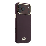 Apple iPhone 18 Pro Kılıf Lacoste Orjinal Lisanslı M-Safe Şarj Özellikli PVC Yarı Pike Desenli Arka Yüzey İkonik Timsah Dokuma Logolu Kapak