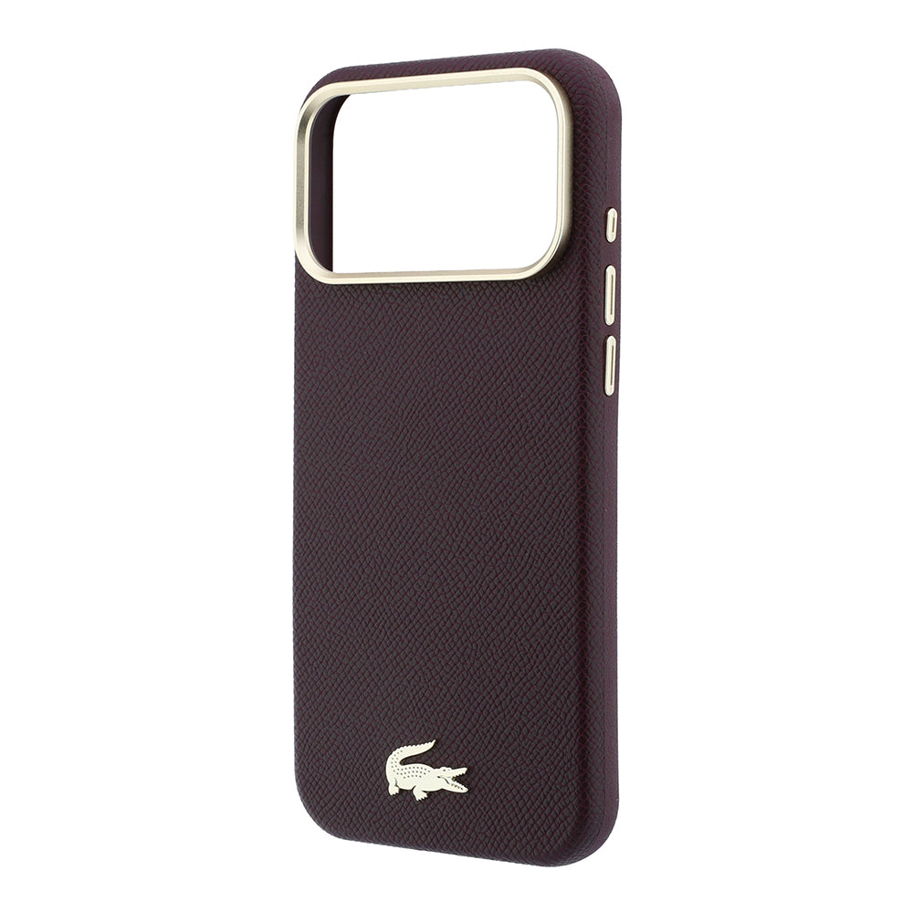 Apple iPhone 18 Pro Kılıf Lacoste Orjinal Lisanslı M-Safe Şarj Özellikli PVC Yarı Pike Desenli Arka Yüzey İkonik Timsah Dokuma Logolu Kapak