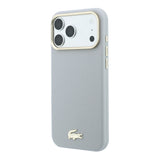Apple iPhone 18 Pro Kılıf Lacoste Orjinal Lisanslı M-Safe Şarj Özellikli PVC Yarı Pike Desenli Arka Yüzey İkonik Timsah Dokuma Logolu Kapak