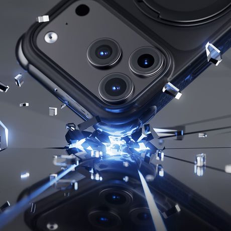 Apple iPhone 18 Pro Kılıf Lenyes Air Bumper Serisi M-safe Şarj Özellikli Airbag Tasarımlı Standlı Kapak