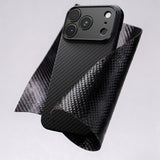 Apple iPhone 18 Pro Kılıf M-safe Şarj Özellikli 1500D Aramid Fiber Lens Korumalı Amazingthing Titan Max Serisi Karbon Kapak