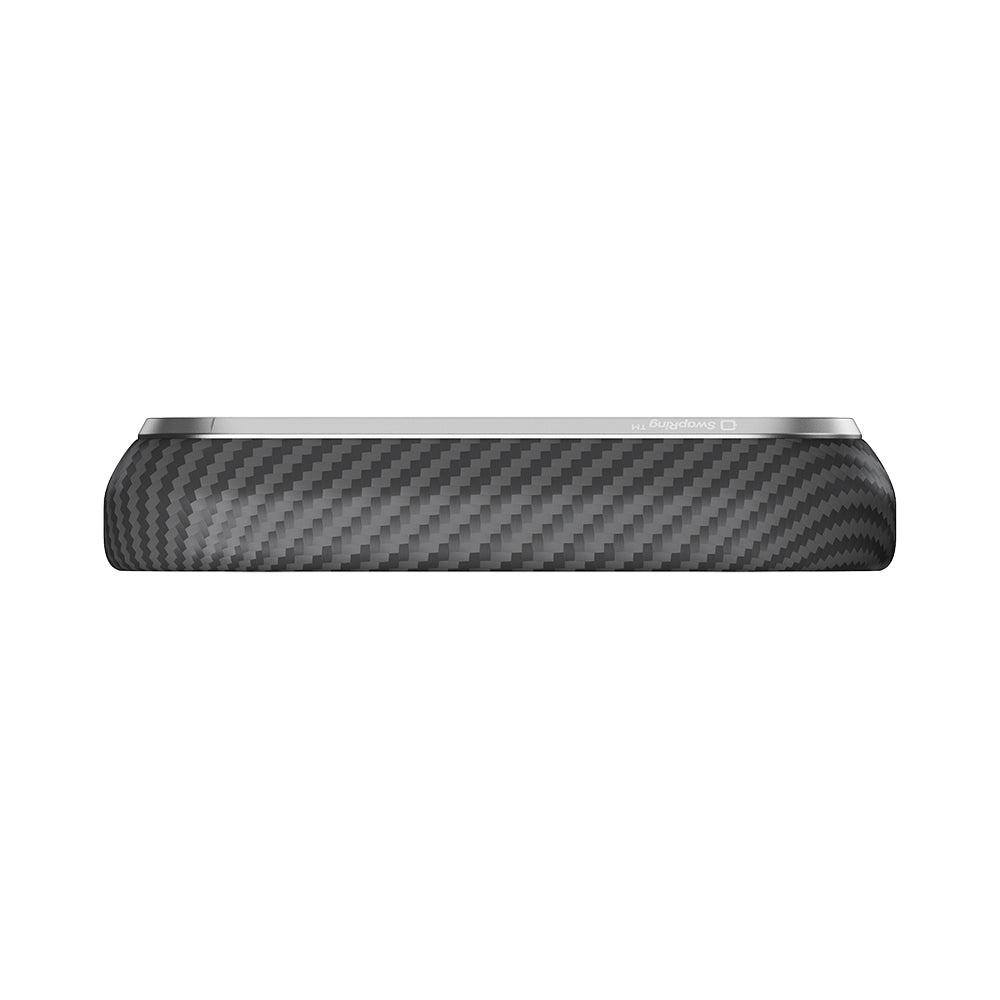 Apple iPhone 18 Pro Kılıf M-safe Şarj Özellikli 1500D Aramid Karbon Fiber Pitaka Ultra-Slim Classic Serisi Black-Grey Twill Kapak