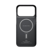 Apple iPhone 18 Pro Kılıf M-safe Şarj Özellikli 1500D Aramid Karbon Fiber Pitaka Ultra-Slim Classic Serisi Black-Grey Twill Kapak