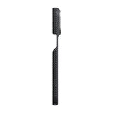 Apple iPhone 18 Pro Kılıf M-safe Şarj Özellikli 1500D Aramid Karbon Fiber Pitaka Ultra-Slim Classic Serisi Black-Grey Twill Kapak
