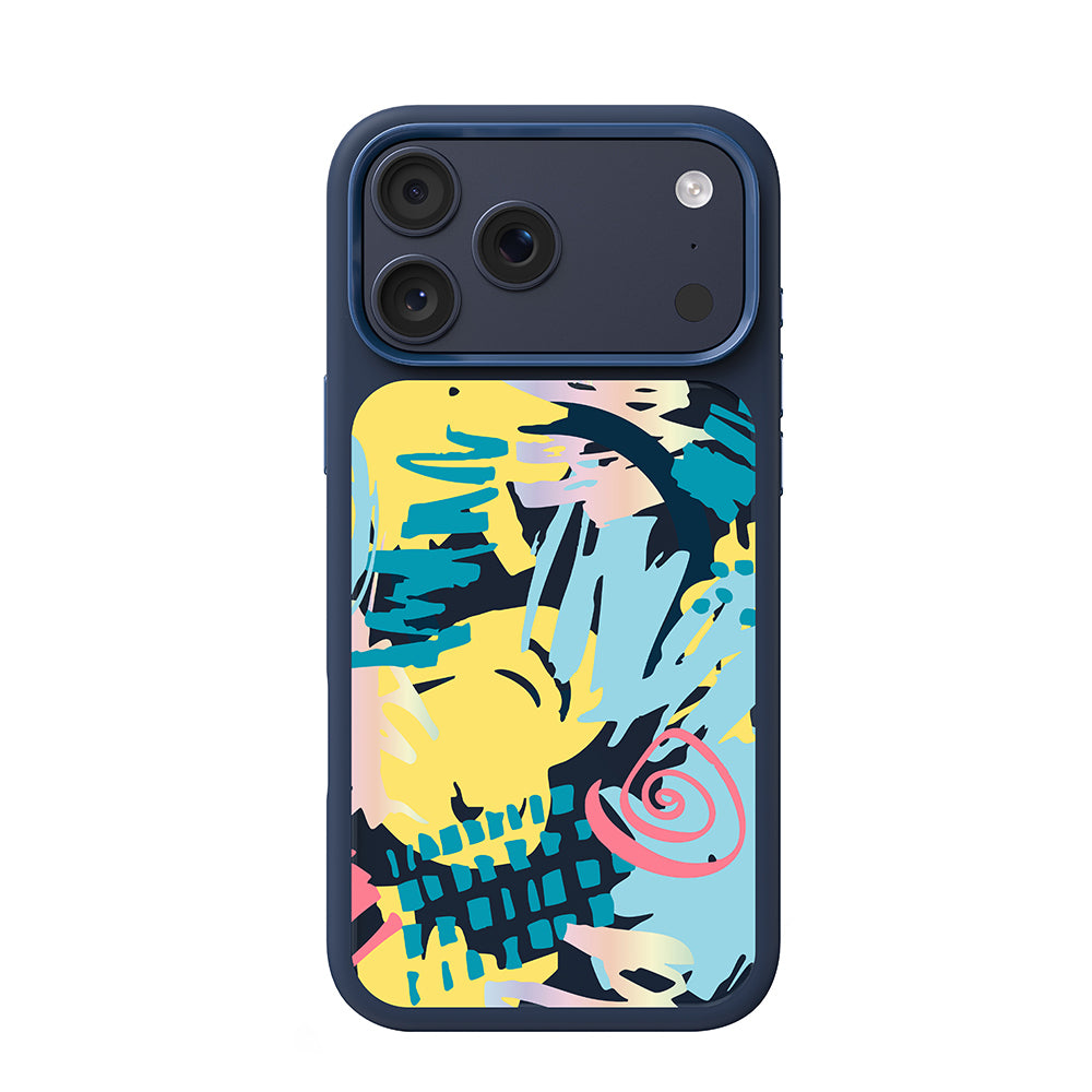 Apple iPhone 18 Pro Kılıf M-safe Şarj Özellikli 3D Baskılı Tasarım Mutural Graffiti Serisi Kapak