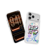Apple iPhone 18 Pro Kılıf M-safe Şarj Özellikli 3D Baskılı Tasarım Mutural Graffiti Serisi Kapak