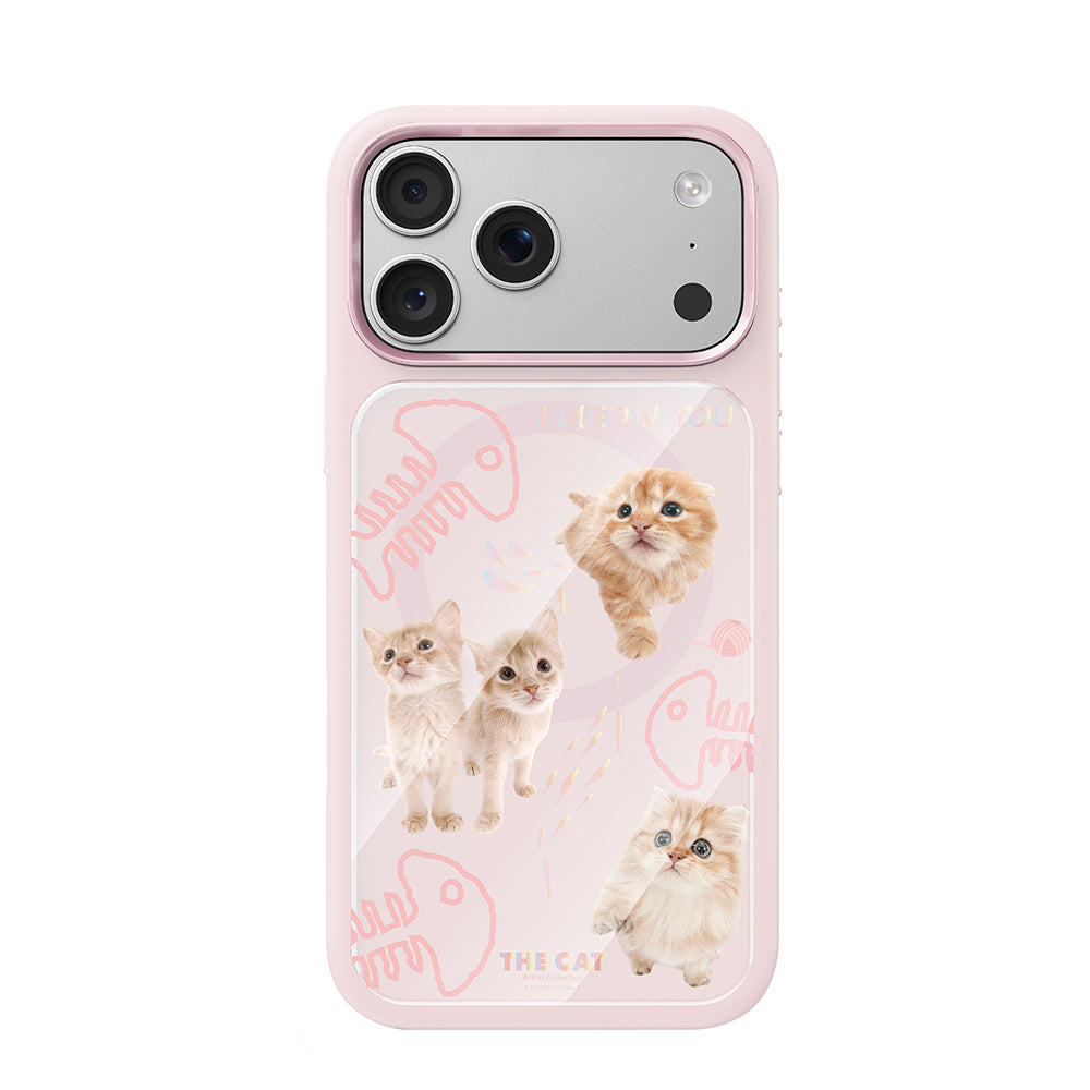 Apple iPhone 18 Pro Kılıf M-safe Şarj Özellikli 3D Baskılı Tasarım Mutural The Cat Serisi Kapak