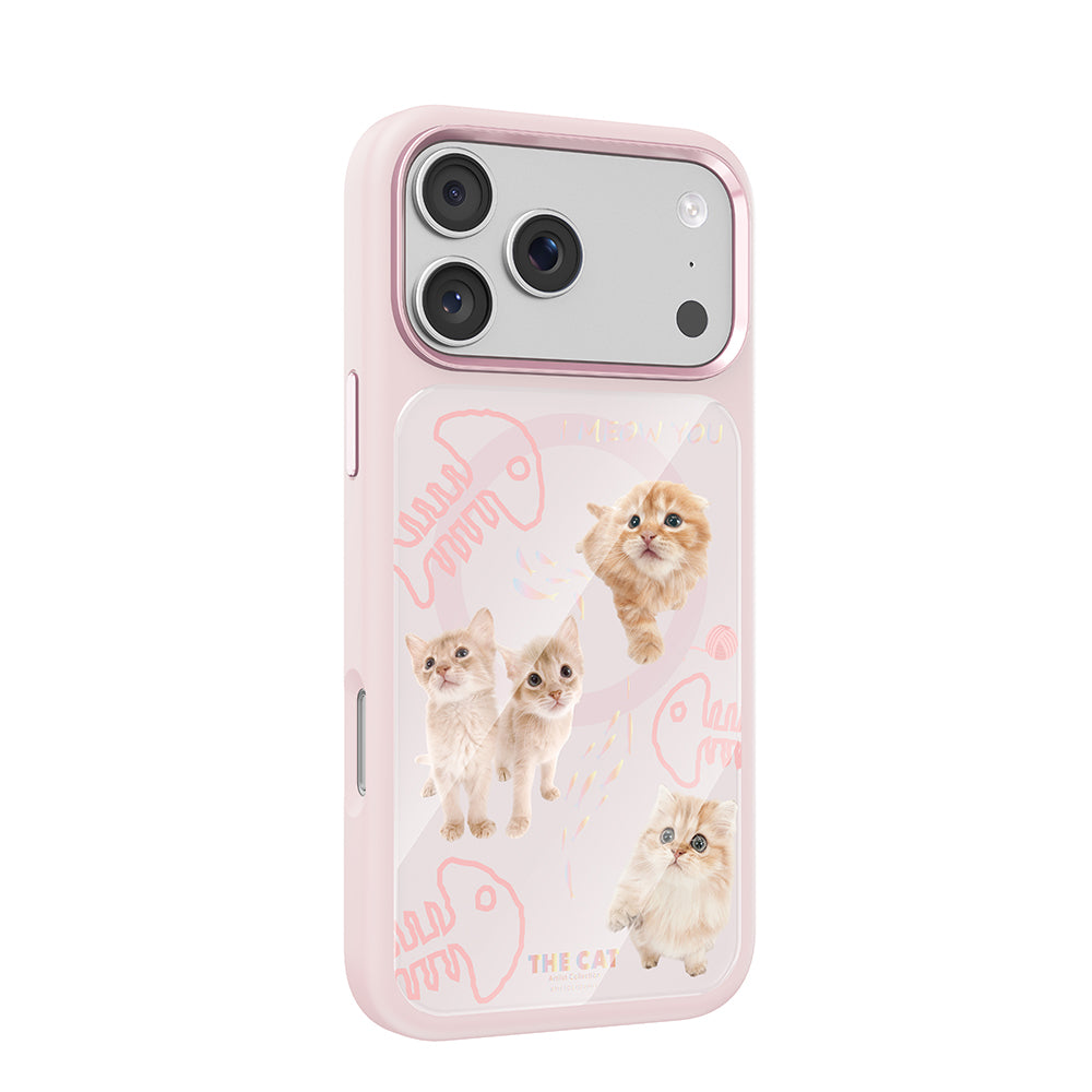 Apple iPhone 18 Pro Kılıf M-safe Şarj Özellikli 3D Baskılı Tasarım Mutural The Cat Serisi Kapak