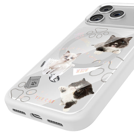 Apple iPhone 18 Pro Kılıf M-safe Şarj Özellikli 3D Baskılı Tasarım Mutural The Cat Serisi Kapak