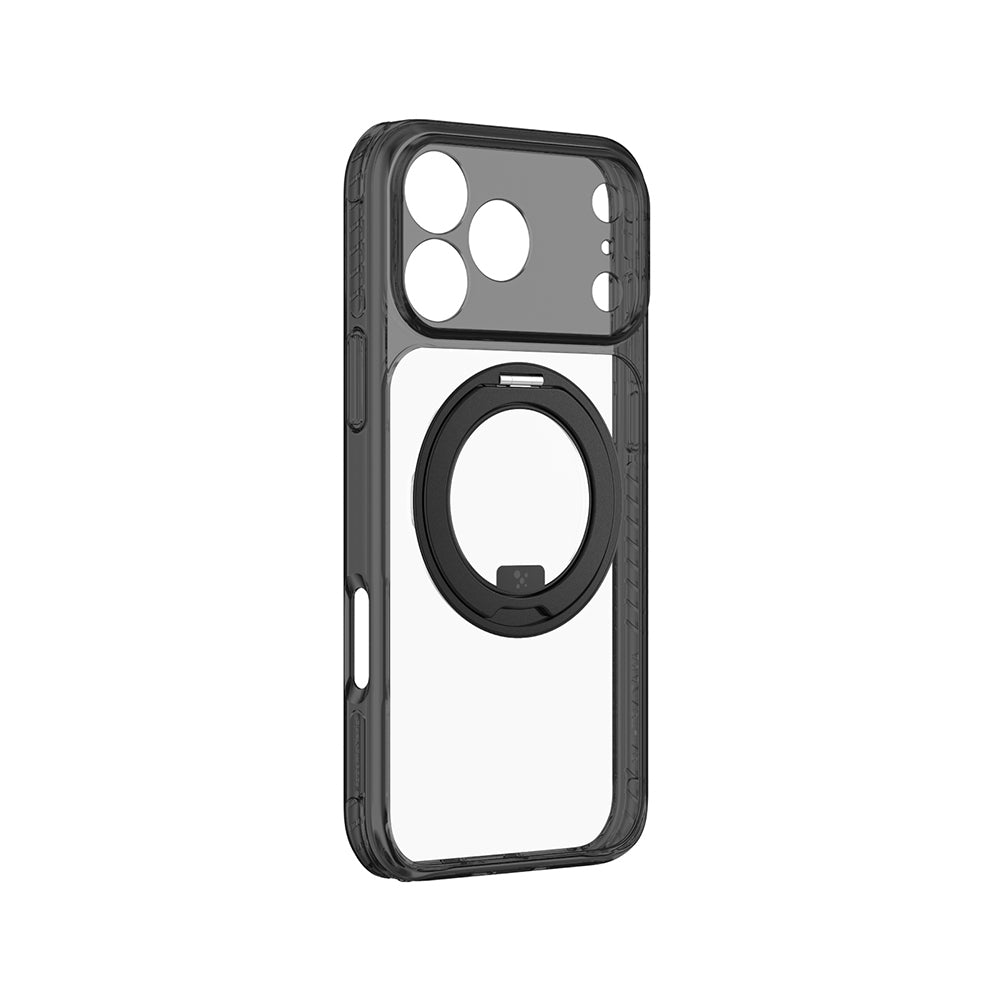 Apple iPhone 18 Pro Kılıf M-Safe Şarj Özellikli Airbag Tasarımlı Standlı Lens Korumalı AmazingThing Titan Pro MagSpin Kapak