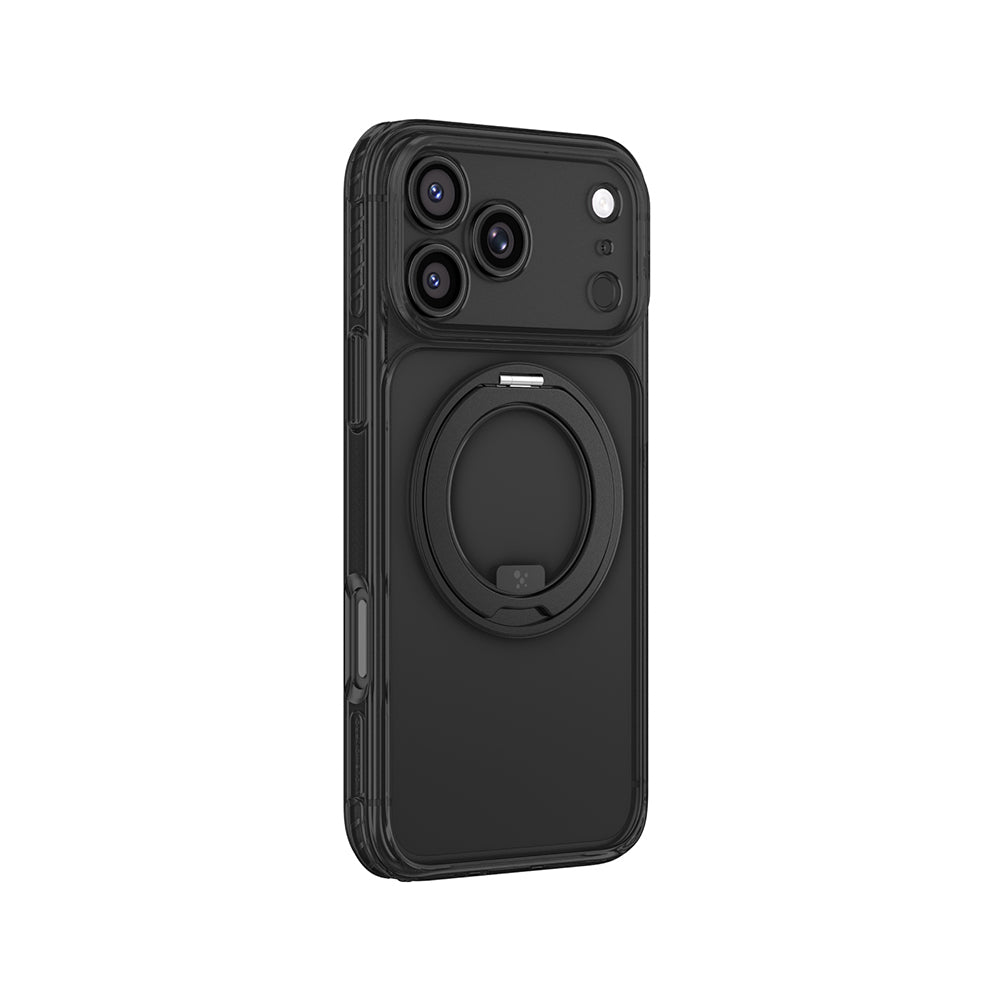 Apple iPhone 18 Pro Kılıf M-Safe Şarj Özellikli Airbag Tasarımlı Standlı Lens Korumalı AmazingThing Titan Pro MagSpin Kapak