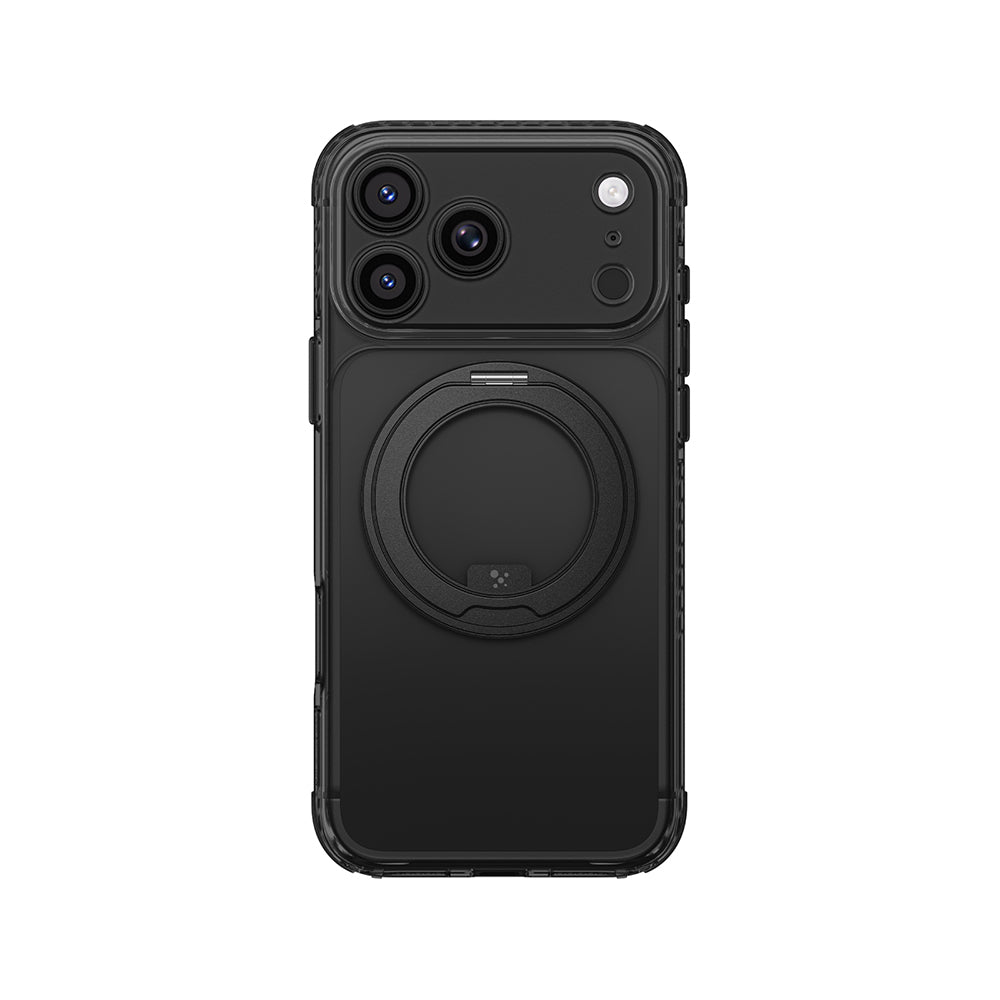 Apple iPhone 18 Pro Kılıf M-Safe Şarj Özellikli Airbag Tasarımlı Standlı Lens Korumalı AmazingThing Titan Pro MagSpin Kapak