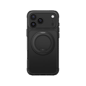 Apple iPhone 18 Pro Kılıf M-Safe Şarj Özellikli Airbag Tasarımlı Standlı Lens Korumalı AmazingThing Titan Pro MagSpin Kapak
