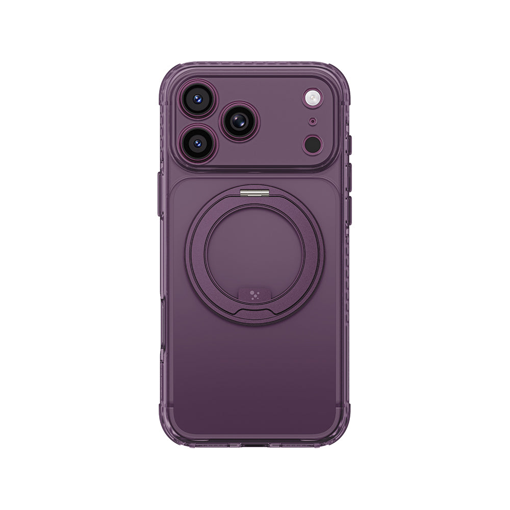 Apple iPhone 18 Pro Kılıf M-Safe Şarj Özellikli Airbag Tasarımlı Standlı Lens Korumalı AmazingThing Titan Pro MagSpin Kapak