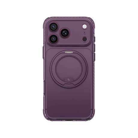 Apple iPhone 18 Pro Kılıf M-Safe Şarj Özellikli Airbag Tasarımlı Standlı Lens Korumalı AmazingThing Titan Pro MagSpin Kapak