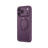 Apple iPhone 18 Pro Kılıf M-Safe Şarj Özellikli Airbag Tasarımlı Standlı Lens Korumalı AmazingThing Titan Pro MagSpin Kapak