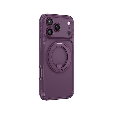 Apple iPhone 18 Pro Kılıf M-Safe Şarj Özellikli Airbag Tasarımlı Standlı Lens Korumalı AmazingThing Titan Pro MagSpin Kapak
