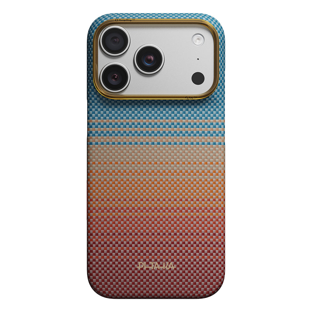 Apple iPhone 18 Pro Kılıf M-safe Şarj Özellikli Aramid Fiber Pitaka Sunset 2.0 California Dream Serisi Kapak