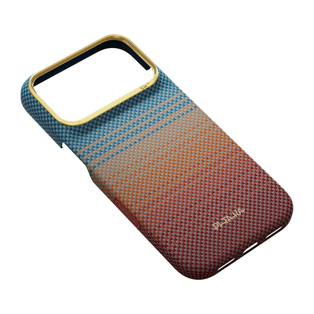 Apple iPhone 18 Pro Kılıf M-safe Şarj Özellikli Aramid Fiber Pitaka Sunset 2.0 California Dream Serisi Kapak