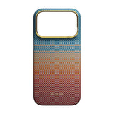 Apple iPhone 18 Pro Kılıf M-safe Şarj Özellikli Aramid Fiber Pitaka Sunset 2.0 California Dream Serisi Kapak