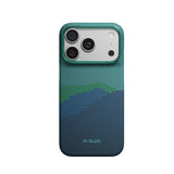 Apple iPhone 18 Pro Kılıf M-safe Şarj Özellikli Aramid Karbon Fiber Pitaka Tactile Woven Starpeak Serisi Over The Horizon Kapak