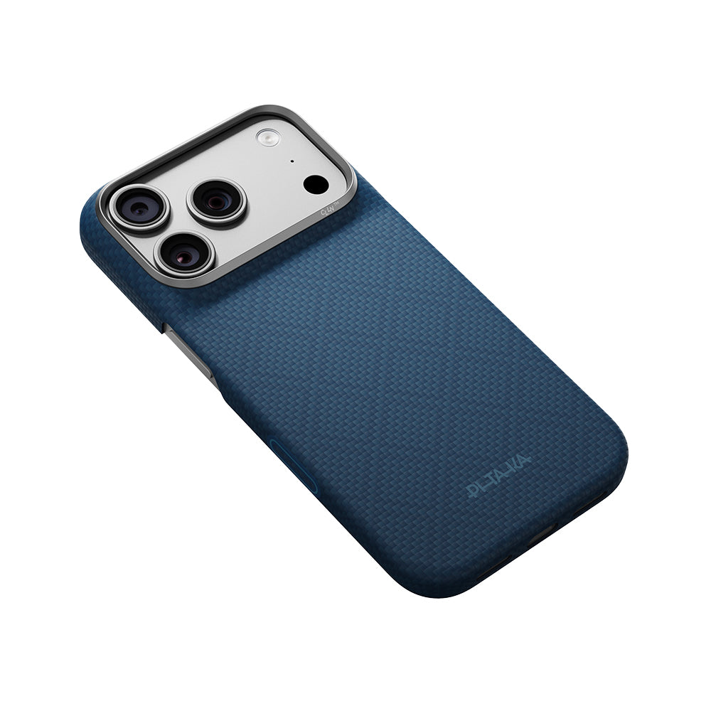 Apple iPhone 18 Pro Kılıf M-safe Şarj Özellikli Aramid Karbon Fiber Pitaka Argyle Serisi Kapak
