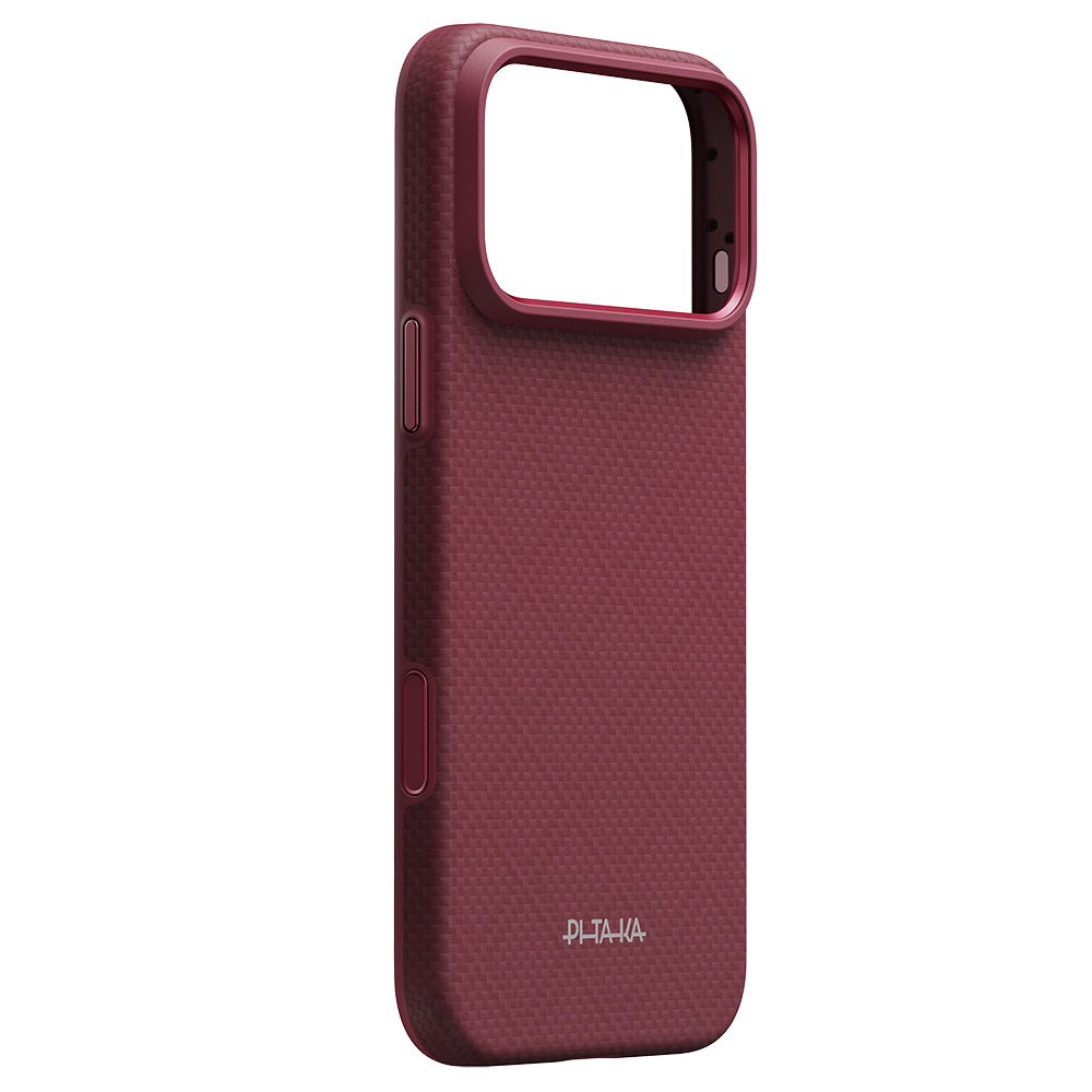 Apple iPhone 18 Pro Kılıf M-safe Şarj Özellikli Aramid Karbon Fiber Pitaka Argyle Serisi Summa Kapak