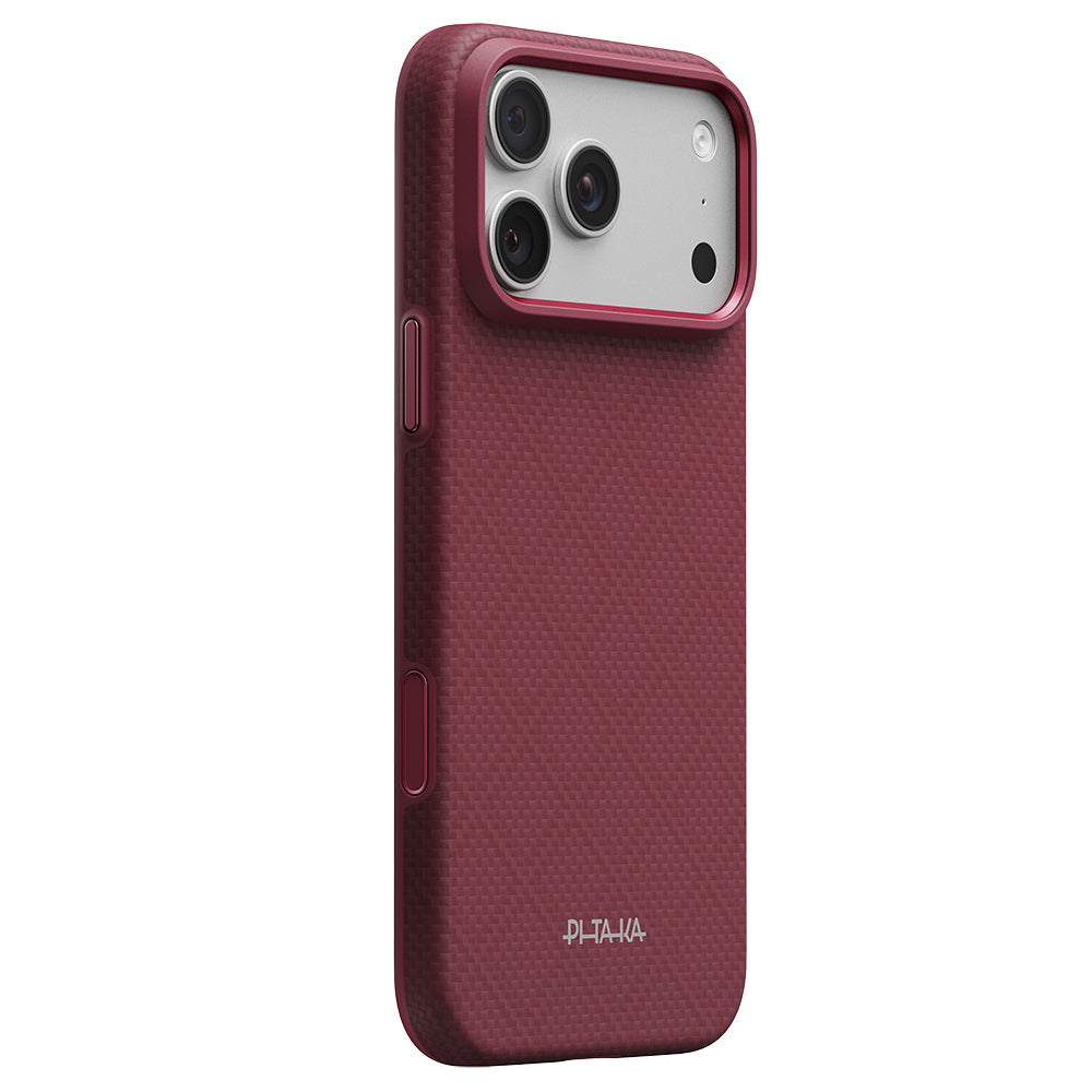 Apple iPhone 18 Pro Kılıf M-safe Şarj Özellikli Aramid Karbon Fiber Pitaka Argyle Serisi Summa Kapak