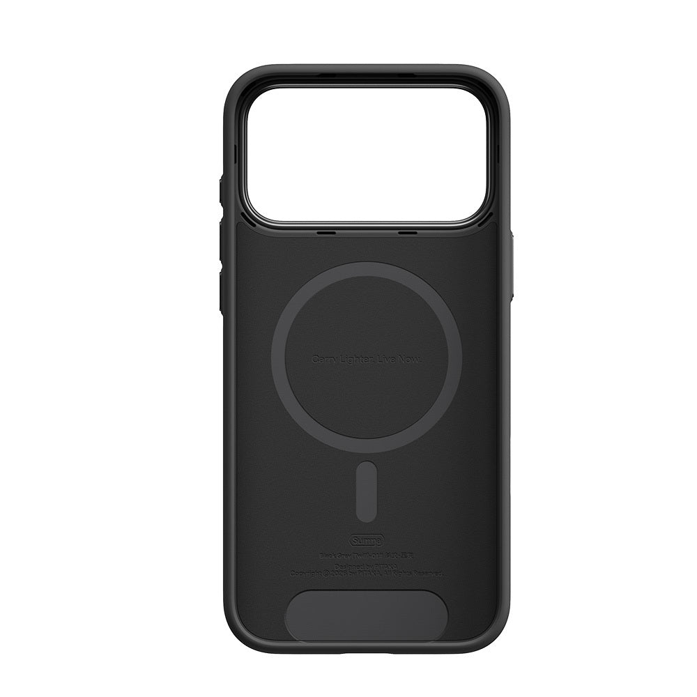 Apple iPhone 18 Pro Kılıf M-safe Şarj Özellikli Aramid Karbon Fiber Pitaka Military-Grade Classic Serisi New Logo Black-Grey Twill Kapak