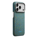 Apple iPhone 18 Pro Kılıf M-safe Şarj Özellikli Aramid Karbon Fiber Pitaka Wind Over Wheat Serisi Kapak