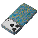 Apple iPhone 18 Pro Kılıf M-safe Şarj Özellikli Aramid Karbon Fiber Pitaka Wind Over Wheat Serisi Kapak