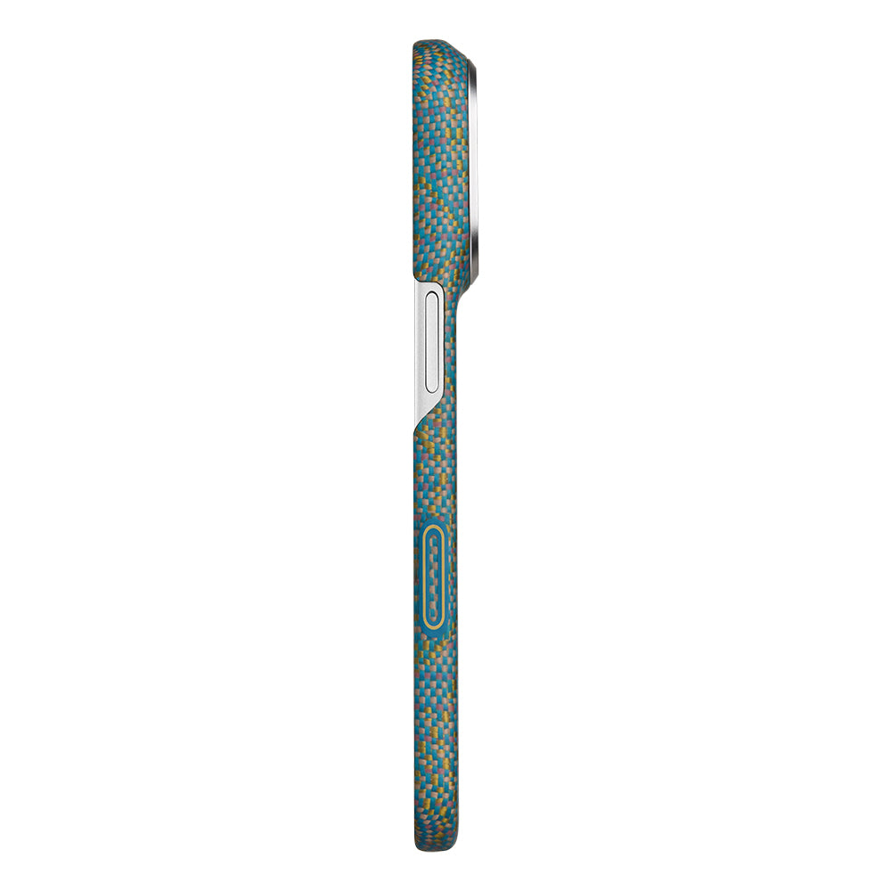 Apple iPhone 18 Pro Kılıf M-safe Şarj Özellikli Aramid Karbon Fiber Pitaka Wind Over Wheat Serisi Kapak